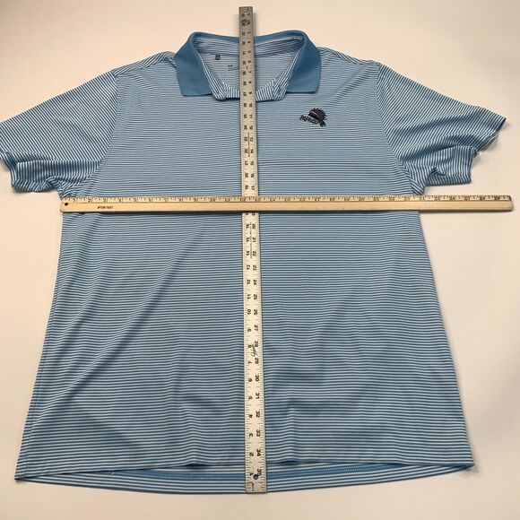 Under Armour Shirt Men 2XL XXL Blue/White Striped HeatGear Performance Golf Polo - Picture 6 of 11